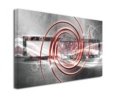 DECLINA, Décoration Murale Tableau, Tableau Deco Home, Tableau Deco Murale Salon, Tableau Toile Abstrait décoration ROUAGES 80x50 cm Rouge