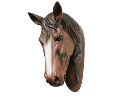 Statuette décorative en forme de tête de cheval Marron