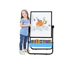 Arkmiido Chevalet dart pour Enfant Chevalet Double-Face pour Enfants sur Pied Tableau Blanc et Noir avec Support et Réglable 360 Degrés Lettres et Nombres Magnétiques avec Accessoires (Noir)