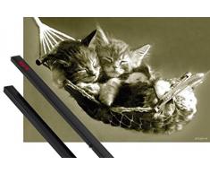 1art1 Chats Mini Poster (50x40 cm) Chats dans Un Hamac Et Kit De Fixation Noir