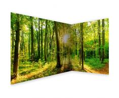 murando Papier peint coin Foret 550x250 cm Décoration Murale XXL Poster Tableaux Muraux Tapisserie Photo Trompe loeil Paysage Nature vert Arbre b-B-0383-a-a