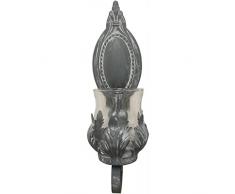 chemin_de_campagne Applique Chandelier Bougeoir Mural à Bougies Fer Verre 60 cm