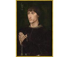 Rogier Van Der Weyden Encadré Giclée Impression sur Toile-De célèbres Tableaux Beaux Arts Affiche-La Reproduction Décoration Murale Prêt à accrocher(Diptyque Ou Philippe De Croyance) #XLK