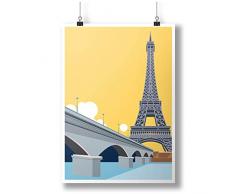 Retro Paris France A0 A1 A2 A3 A4 Affiche photo en satin a4853h