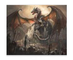 murando Papier peint intissé 350x256 cm Décoration Murale XXL Poster Tableaux Muraux Tapisserie Photo Trompe l'oeil dragon g-A-0080-a-b