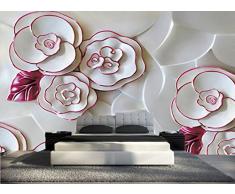 Papier Peint 3d Trompe L'oeil moderne blanc et fleur 415cmX254cm