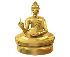 MonsterCadeaux - Statue de Bouddha avec Doigt dhonneur - Statuette Dorée - Décoration Intérieure