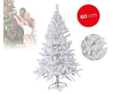 MEDIA WAVE store 294235 Sapin de Noël Artificiel Noel Blanc Haut de 60 cm Blanc 60 Branches