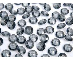Lot de 100 pierres décoratives diamants 1,2 cm//steru Décoration Mariage Baptême Communion Streudeko Décoration de table (Argent)
