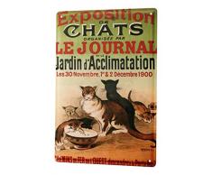 LEotiE SINCE 2004 Plaque en Métal Métallique Poster Mural tin Sign Chat Annonce Chatons du Lait Affiche