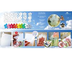 imaggge.com Autocollants Anti-Collision pour Portes vitrées (18 Fleurs) - Evitent Les Chocs d'oiseaux ou heurts de Personnes sur Les vitres - Couleur Sablé dépoli translucide