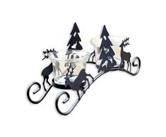 Chiic Rétro Bougeoir Métal,Bougeoir Noel,Arbre De Noël En Calèche Bougeoir Deco Noel Table