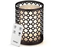 Diffuseur dHuiles Essentielles dAromathérapie d’Odoga, Humidificateur Silencieux À Ultrasonique de 100mL Avec Brume Froide, Effet de Lumière de Bougie de Couleur Blanche Chaleureuse Et Télécommande