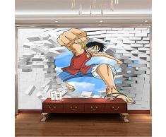 PMZZPLVDS One Piece Luffy Papier Peint 3D Peintures Murales Anime Photo Papier Peint Enfants Garçons Chambre Design DIntérieur Chambre Décor