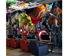NXMRN Personnalisé 3D Avengers Photo Papier Peint Hulk Iron Man Captain America Mural Garçons Chambre Toute Taille Mural,150X100CM