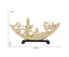 NIYAOJIANFEI Statue Statuette Figurine Figurines Statues,Imitation Ivoire Résine Créative Art Sculpture Artisanat Hôtel Bar À Vin Meuble TV Bureau Salle De Séjour Décoration Maison