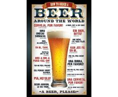 1art1 Bière Poster - Comment Commander Une Bière dans Le Monde Entier (91 x 61 cm)