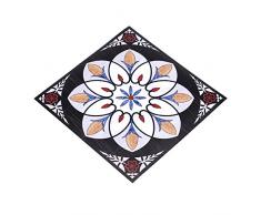 Lot de 10 Carreaux Autocollants Carré Auto-Adhésif PVC Diagonale Carrelage Sol Stickers Muraux Vintage Salle de Bains 3D Decor Maison Cuisine 12 CM * 12 CM(#05)