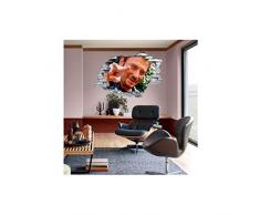 TATOUTEX Sticker Trompe l'oeil 3D Mur déchiré Johnny Hallyday Doigt - Normal, L 15cm x H 10cm