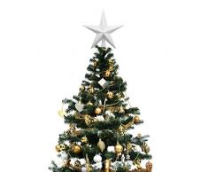 Domybest Cimier de Sapin de Noël Étoile Scintillante Blanche Sommet de Sapin Décoration darbre de Noël 20cm