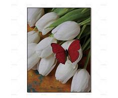JNZART Peintures murales Peinture Abstraite Art Imprime Fleur sur Toile décoration de la Maison pour Le Salon Affiche Murale 40x50 cm (15,7x19,7) sans Cadre