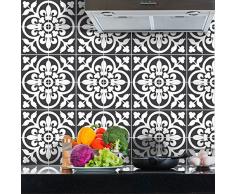 60 Stickers adhésifs carrelages | Sticker Autocollant Carrelage - Mosaïque carrelage mural salle de bain et cuisine | Carrelage adhésif - nuance de gris classiques - 10 x 10 cm - 60 pièces