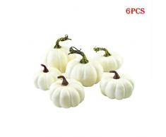 Kylewo 6 déco Blanche | Citrouilles décoratives Halloween | Gourdes | Citrouilles et citrouilles dornement pour la décoration dhalloween et dautomne