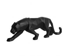 Fablcrew. Panthère Sculpture Ornements Sculpture Géométrique Résine Léopard Statue Faune Décoration Cadeau Artisanale pour Maison Bureau (Noir)
