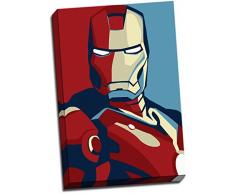 Rétro Pop Art Impression sur toile Iron Man Poster A1 76,2 x 50,8 cm