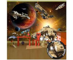 GREAT ART Papier Peint Chambre denfant – Galaxie Aventure – Décoration Murale Voyage dans lespace Mission de Navette Navette Spatiale Science–Fiction Vaisseau (336 x 238 cm)