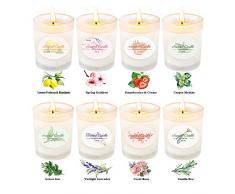 Bougies Parfumées Set Cadeau 8 CRASHINE Bougies chandelles de soja 100% Naturelle Un Total de 200 Heures de Combustion Durable，Noël Saint Valentin fête des mères et Cadeau danniversaire