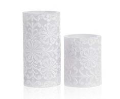 Pauleen 480.09 48009 Little Lilac Candle kit de 2 Bougies LED Cire véritable Flamme vacillante Chaud Mauve-Blanc pour Mariage, noël, Ornament