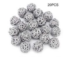 BigBig Style 20 Pcs en Osier Boules de Rotin Boules de Rotin pour La Maison Jardin Fête de Mariage Décoration de Noël Amusant Chaud Boule Colorée