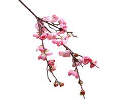 Fleurs artificielles, Mamum Fleurs Fleur Floral Cerisier Printemps Plumes Fleur Branche Simulation Soie Faux Mariage Bouquet FêTe DéCoration Art Romantique (rose)