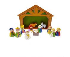 Childrens Kit creche de noel Décoration de jardin en bois Inscription Jesus 12 pièces