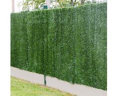 Gardenode Haie Artificielle Bold en Rouleau de 3 mètres - H 1m20-129 brins