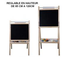 GUIZMAX Tableau en Bois Double Face Papier Aimant Enfant Craie Feutre