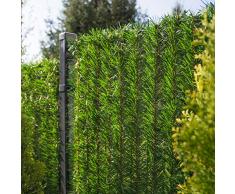 FairyTrees Revêtement de Clôture GreenFences, Haie Artificielle, Brins à Monter, Couleur: Vert Clair, Hauteur 120cm, 5m