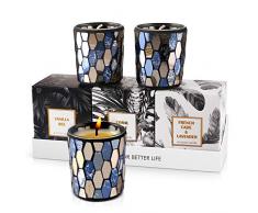 IDESION 3 Pièces Bougie Parfumée 100% Naturelle Cire de Soja 70G 10-15 Heures Durée pour laromathérapie Décoration pour Fête Mariage Bath Yoga Noël Anniversaire La Saint Valentin