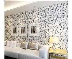 Papier Peint Intissé Tapisserie Murales Panoramique 3D Papier Peint Motif Géométrique Noir Blanc Art Moderne Design Salon Tv Fond DÉcran Pour Murs De La Chambre