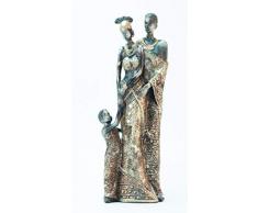 GEMME Statuette Couple Africaine avec Enfant 30 cm