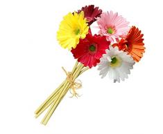 Boburyl Artificielle Chrysanthème Bundle Simulation Fleur PU Décoration Florale Fausse Fleur Bundle Décoration dintérieur, Couleurs mélangées