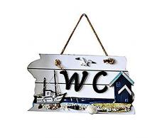 Wicemoon Plaque de Porte Pictogramme 22 * 13cm en Bois Signalétique WC Toilettes