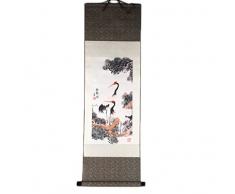 lachineuse KAKEMONO Asiatique LONGEVITE - Impression sur Soie - 100 x 30 centimètres