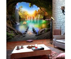decomonkey | Papier peint intissé Cascade Chute deau 350x256 cm Trompe l oeil | Déco Mural Tableaux Muraux Photo Nature Paysage