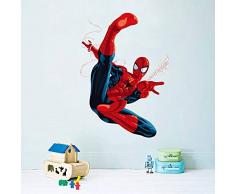 Kibi Stickers Muraux Spiderman 3D Effect Autocollants Chambre Decor Décoration Sticker Adhesif Mural Géant Répositionnable Stickers Muraux Enfants Spiderman