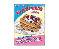 Funky NE Ltd Try Our Delicious Waffles – Made Fresh Daily – Todays Special – American Diner – Reproduction publicitaire – Plaque – Style rétro – Poster Mural en métal – J0497, Métal, Taille L