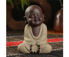 LKXZYX Statue Bouddha Statuette Exterieur boudha Deco Interieur Jardin Grande Miniature Figurines De Sable Statues À Thé Petits Moines Sable Céramique Home Club Décoration Géomantique
