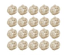 Gosear Décoration en Rotin, 20 PCS Boules Rotin élégante de Bille de Rotin Ornements pour Noël Halloween Fête de Mariage Maison Jardin Hôtel Décoration Bricolage Artisanat Noir Violet Coloré