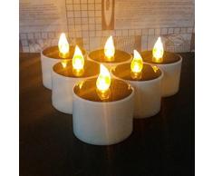 HAPPY ELEMENTS 6 Pcs Solaire Led Bougie Mariage Décoration romantique blanc chaud Tea Light